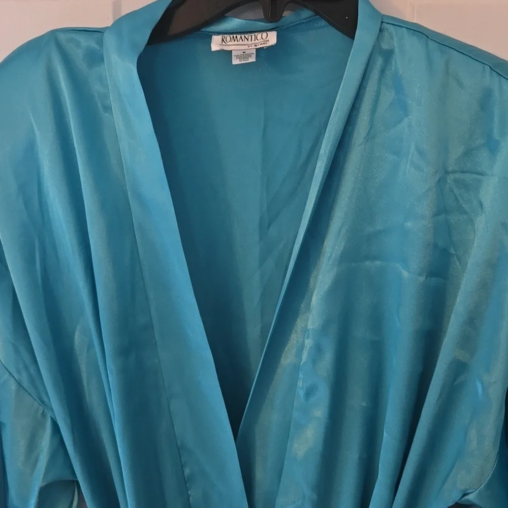 Blue Satin Robe - Picture 2 of 7